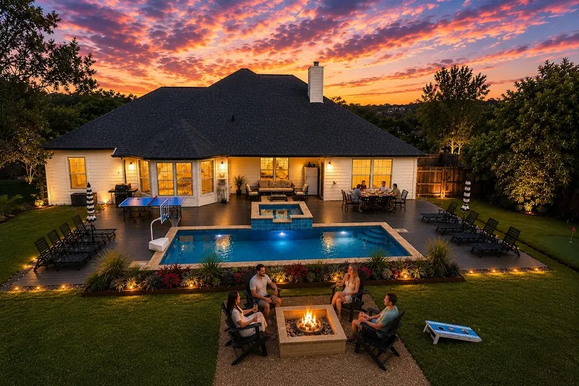 South Austin Backyard Oasis w/ 17 Beds: Pool & Spa - Image 1
