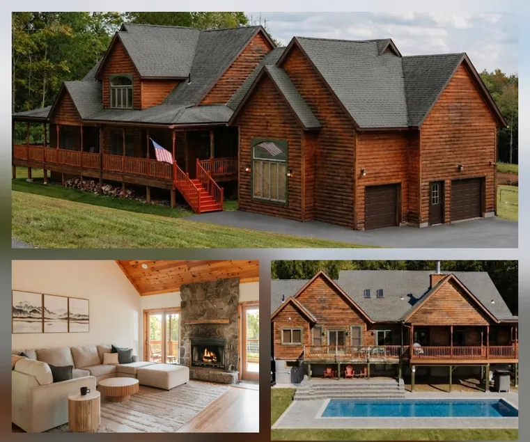 9BR Log Cabin Home w/ Hot Tub & Swimmable Pond - Image 1