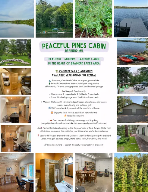 Peaceful Pines Brainerd Area Lakeside Cabin - Image 1