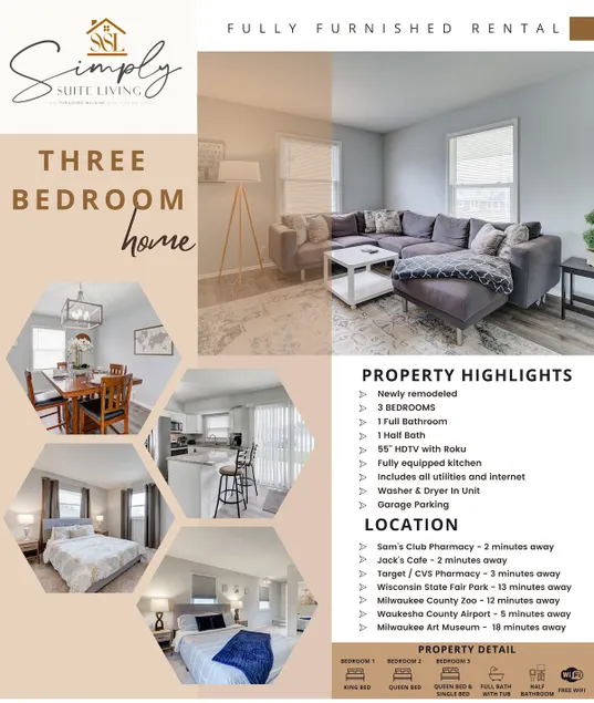 Waukesha 3BR House | Sleeps 7 Comfortably | 4 beds - Image 1