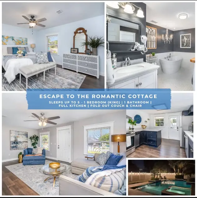 Romantic Cottage King Pool Pickleball Beaches - Image 1