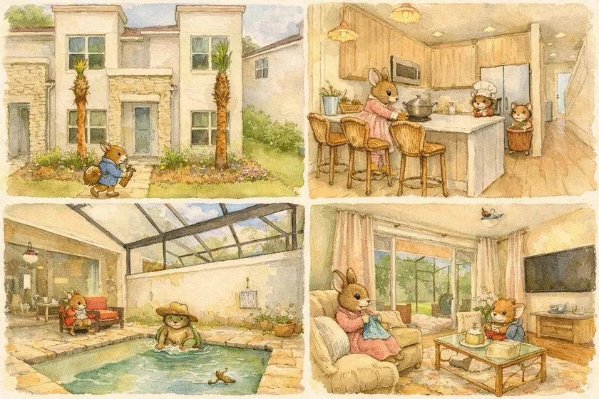 New Spacious & Tranquil Townhouse near Disney - 4BR, 3FB, and Pool - Image 1