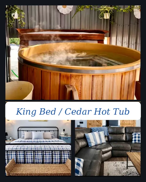 King Bed~Cedar soaking Hot Tub~5min walk to Beach~No Cleaning Fee - Image 1