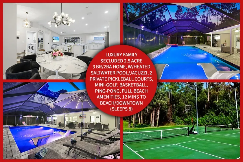 Lux Prvte Fam Home Pool Pcklbl Mins 2 Beach/Dning - Image 1