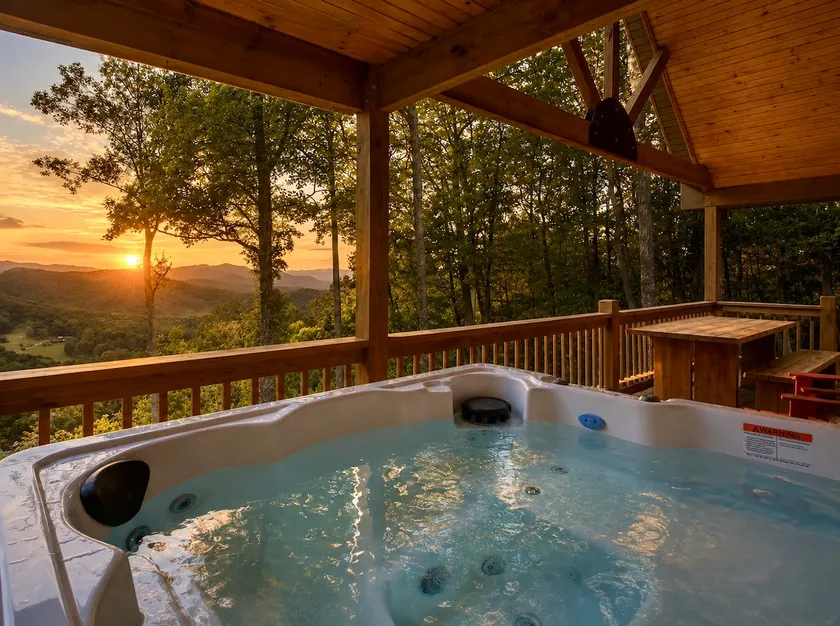 Stunning Mtn Views, Hot Tub+Fire Pit, Fireplace~Grill, WiFi, Private, Near Town! - Image 1