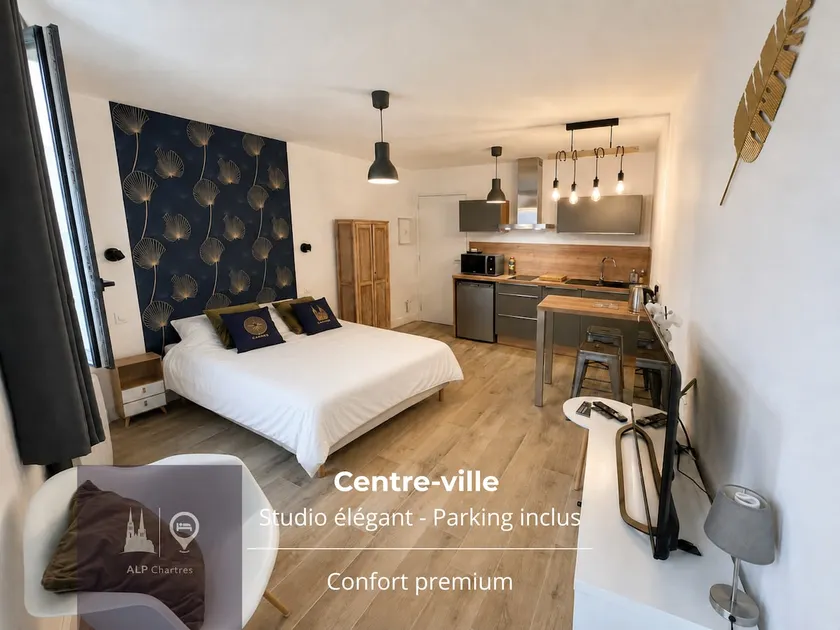 Studio central, parking, lit Queen by ALP Chartres - Image 1