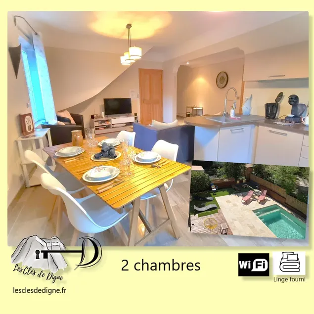 Charming 3-bedroom apartment with pool - Image 1