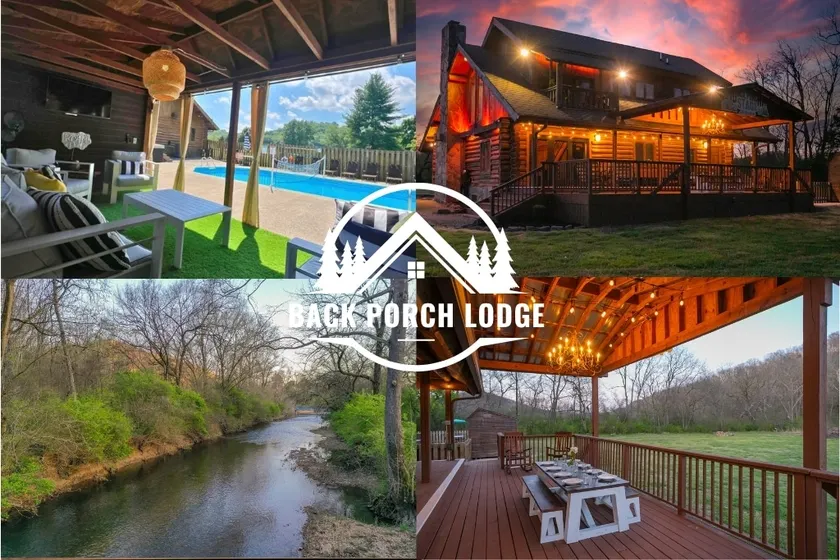 Back Porch Lodge on 5 Acres! Pool, Hot Tub, Creek! - Image 1