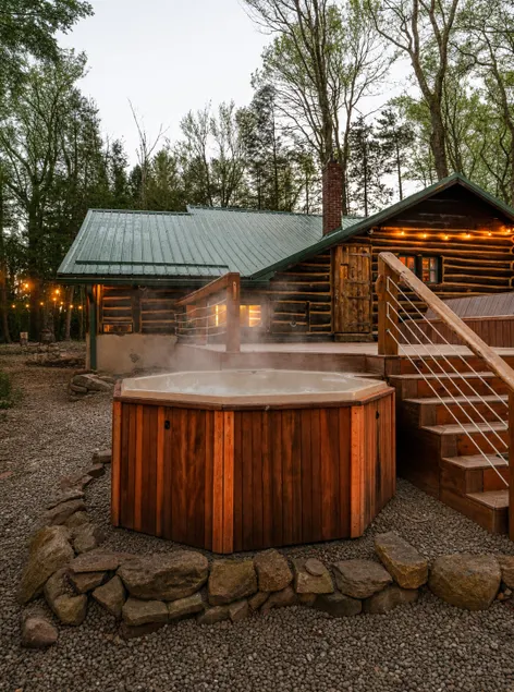 American Chestnut Log Cabin - Sauna, Hot Tub, Gym - Image 1