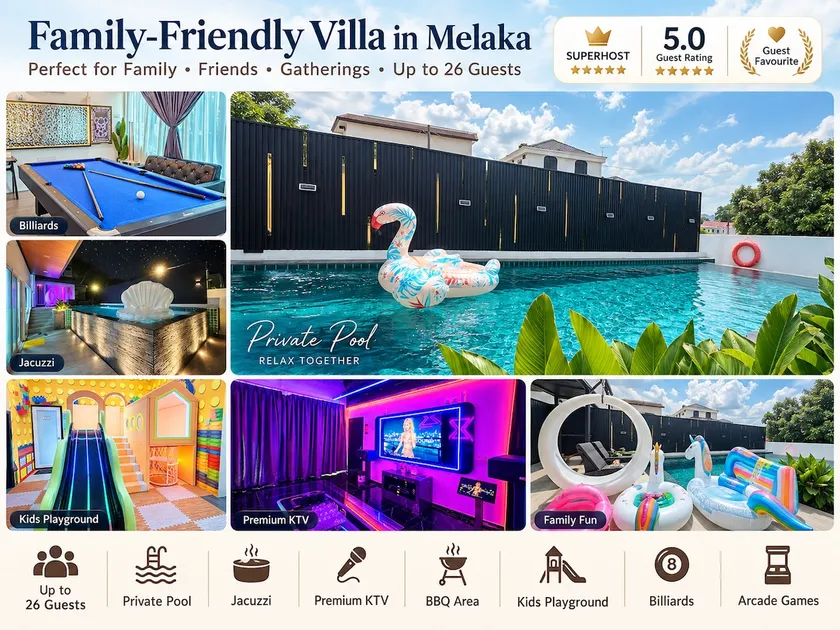KidsPlayGround+ KTV+Pool+BBQ(26pax)12 min to Jonker - Image 1