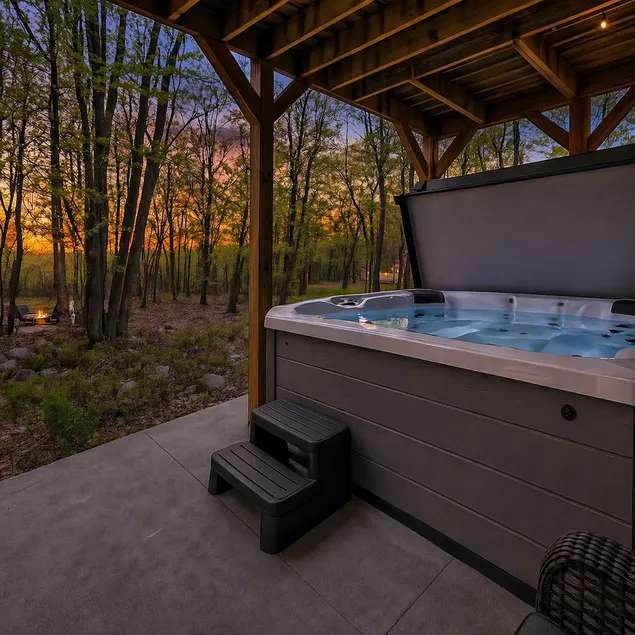 Private Pocono Escape Hot Tub, Firepit, King Suite - Image 1