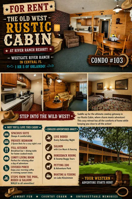 The Old West Rustic Cabin at River Ranch Resort! 103 - Image 1