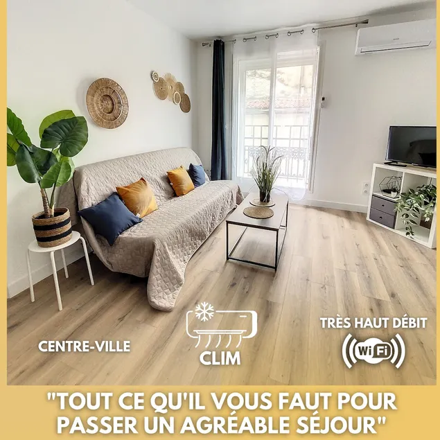 Le St Camille, 2-room, air-conditioned in city center - Image 1