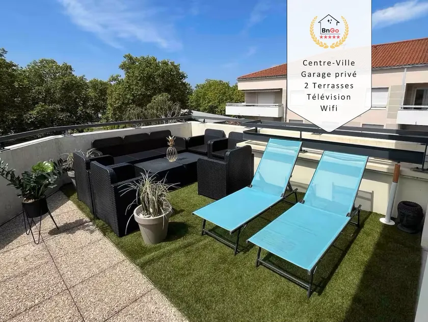 BnGo I Immense RoofTop Lyon I 2 chambres, 2 places parkings, 2 immenses terrasses, 8 personnes - Image 1