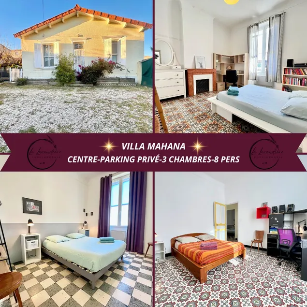 Villa Mahana - Jardin, Centre-Ville, 8 personnes, 3 chambres, Parking, Clim - Image 1
