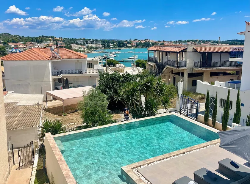 Portoheli Villa Downtown, Pool & Port view - Image 1