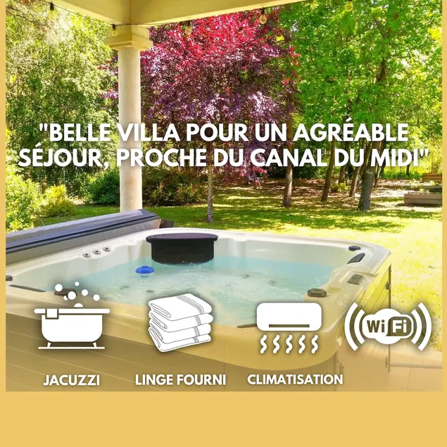 Villa 9 pers-Priv Jacuzzi-Garden-Parking-Aircon - Image 1