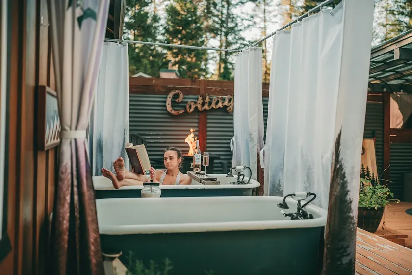 Forest Cottage with Hot Tub, Outdoor Baths & Alpacas - Image 1