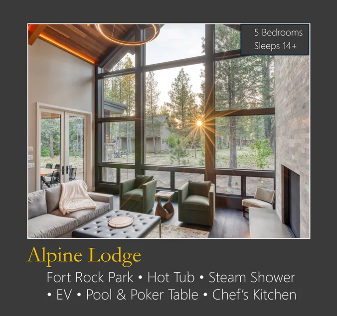 Alpine Lodge Sunriver, 5 BR Luxe, SHARC, Hot Tub, King Suites, EV, Ft Rock Park - Image 1