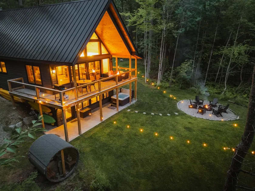 Modern Hot Tub Sauna A-Frame near Whiteface - Image 1