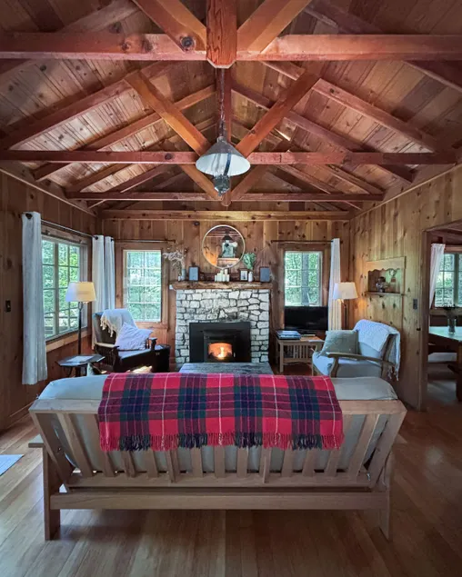 Cozy vintage cabin with fireplace near hot spring - Image 1
