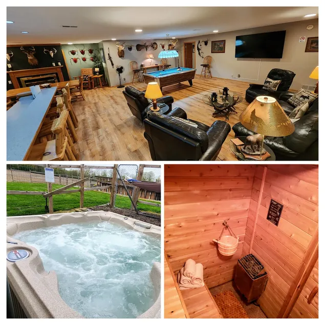 NFL RedZone-Hot Tub-Sauna- Pool Table-75” TV-&More - Image 1