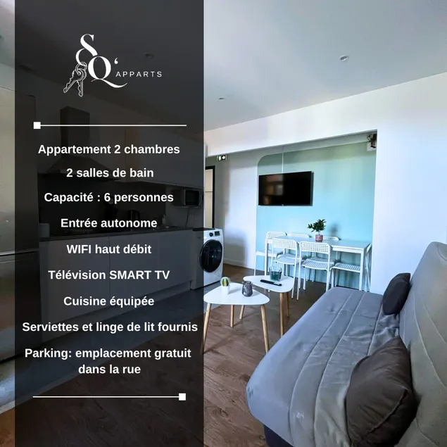 SQ Apartment – 2 Bedrooms • Near Station • Wi-Fi - Image 1