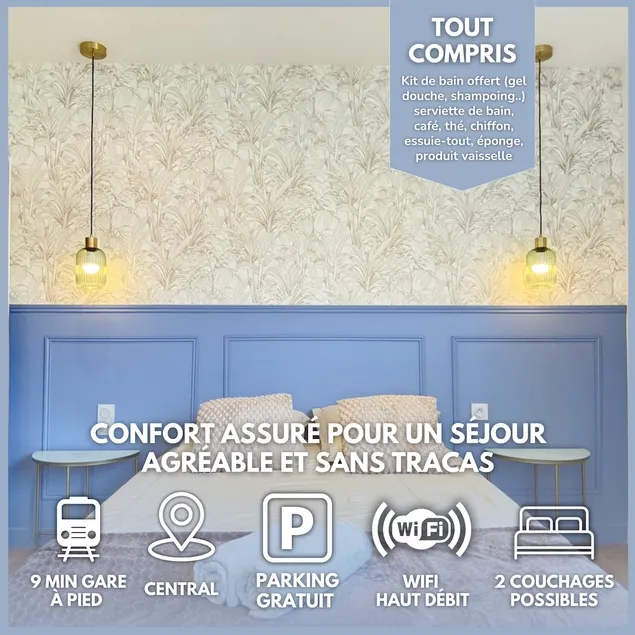 Le Cobalt - Parking Gratuit, Unique & Central - Image 1