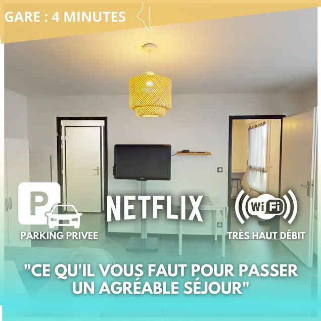 Large cozy studio + Balcony/Parking/Wifi/Disney/Paris - Image 1