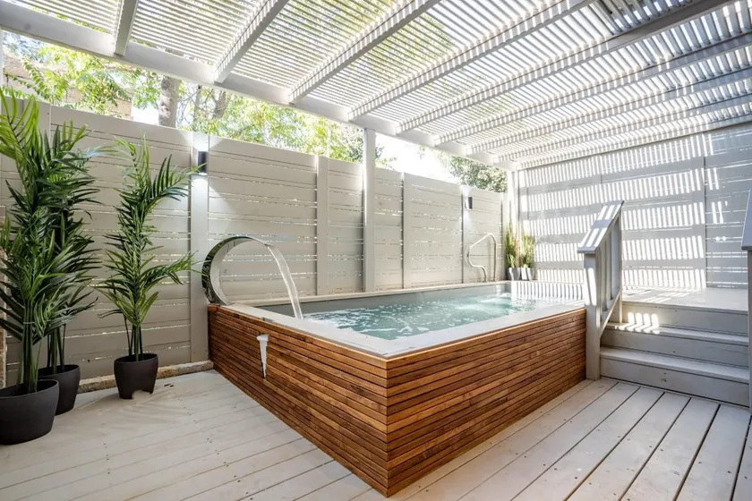 Splashy 1BR HaNeviim St Apt w/ private heated pool - Image 1