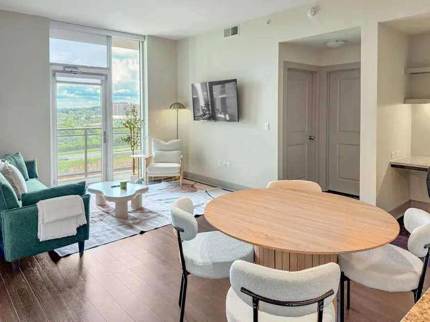 Calm Green Oak 2BR|2BTH – Tysons | Pool View Patio - Image 1