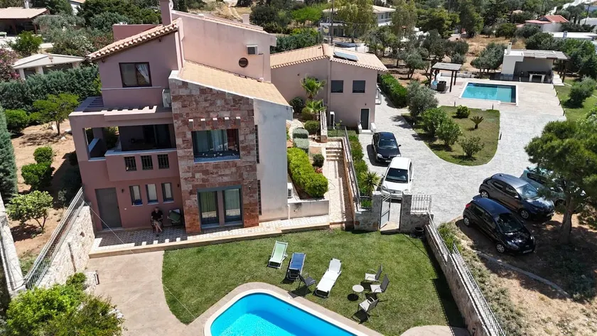 New vacation villa, greek garden ,swimming pool, bbq, great view, 2 km from sea - Image 1