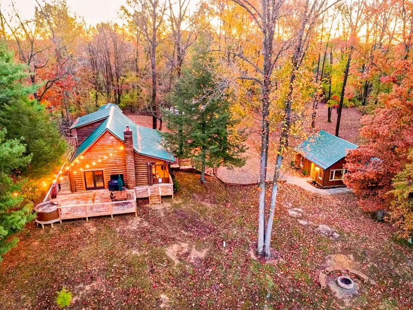 Log Cabin + Guest House on a Pond with Hot Tub - Image 1