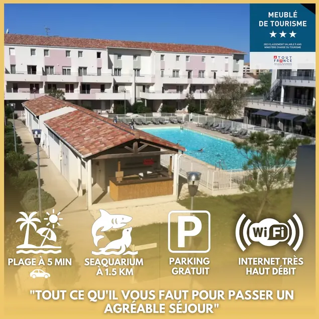 F3, Grau du Roi pool, 3* secure residence - Image 1