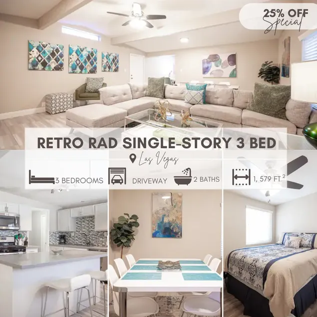 35% OFF - Retro Rad Single Story 3 bed - Image 1