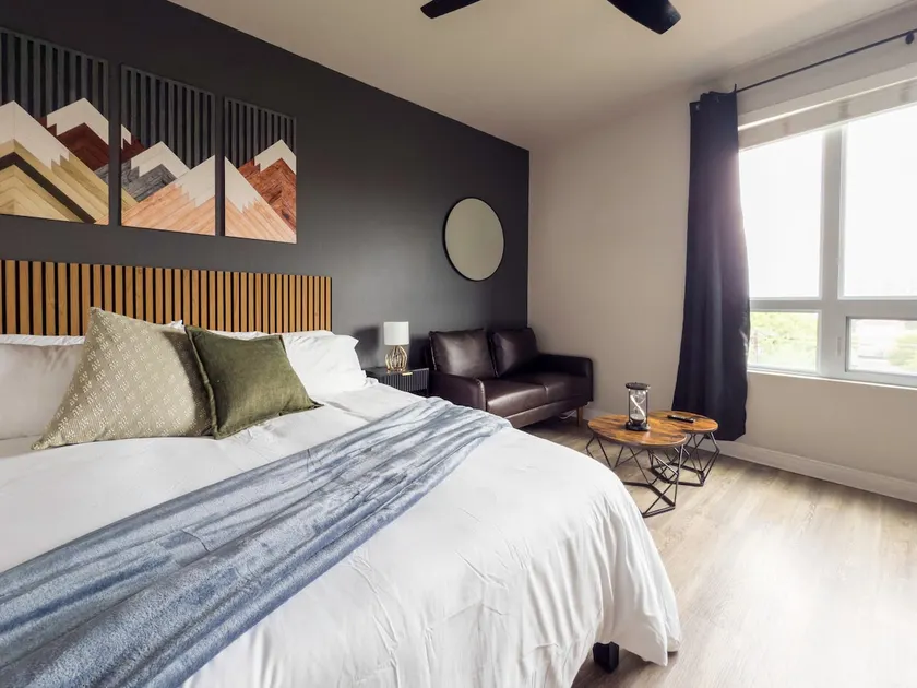 Mountain Lines & Slatted Calm A Cozy Modern Loft - Image 1