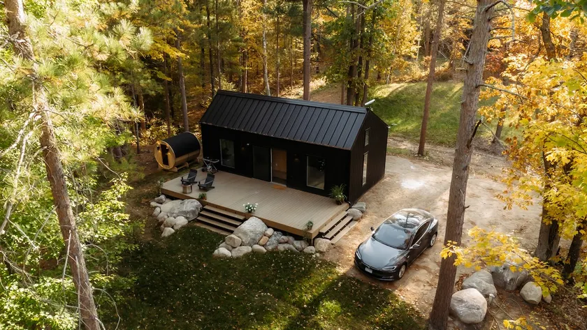Modern Cabin with Cedar Barrel Sauna - Image 1