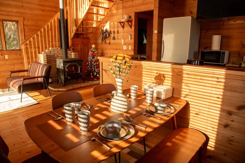 Log house | Mt. Tokachi view | Near Tomita Farm, Furano Ski Resort, and 650 meters from Naka-Furano JR Station - Image 1