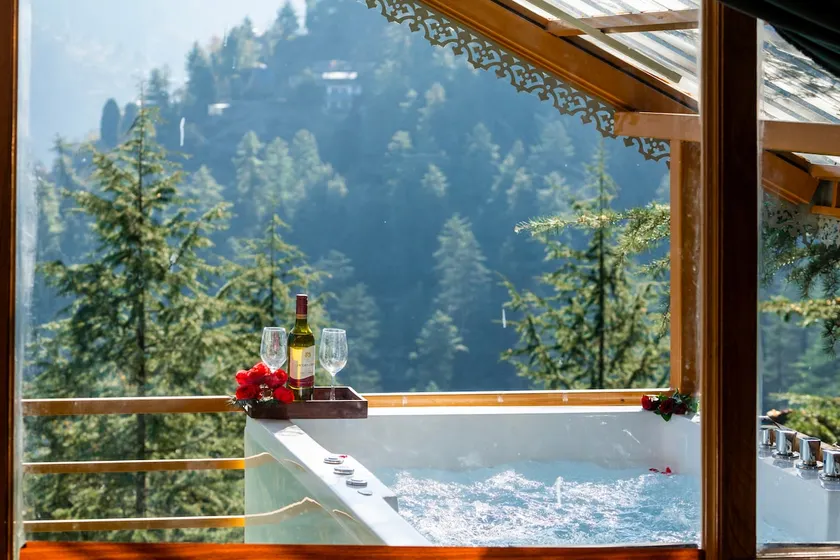 Jacuzzi with Valley view, Jibhi | Duplex chalet - Image 1