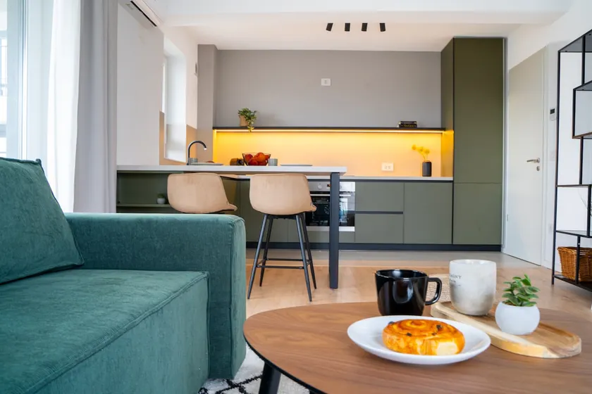 Cityscape Sage Green | Designer Inspired - Image 1
