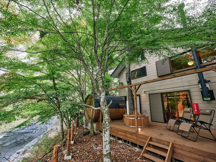 Riverside BBQ + Private Barrel Sauna| 25m Yamanaka - Image 1