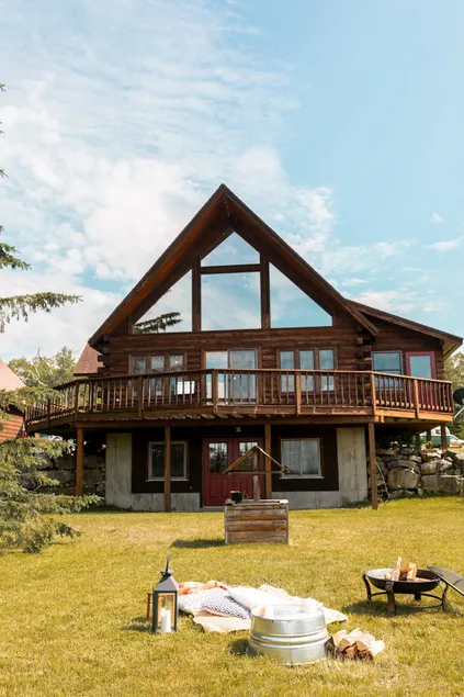 Cozy Mountain View A-frame Log Cabin Getaway | AC! - Image 1
