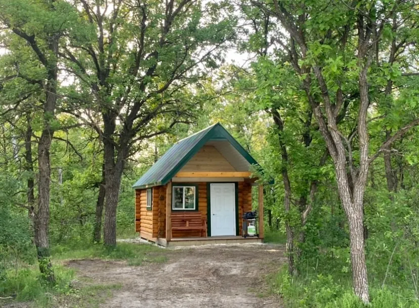 Cozy Log Cabin Green - Image 1