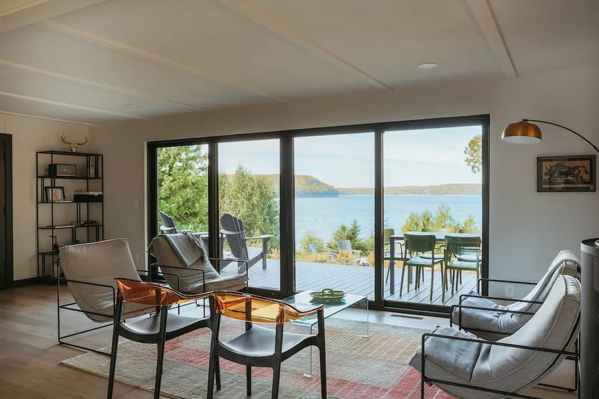 Mid Century Modern Lake House with Private Beach - Image 1