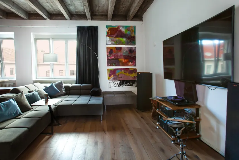 Contemporary Apartment with Fireplace & Terrace - Image 1