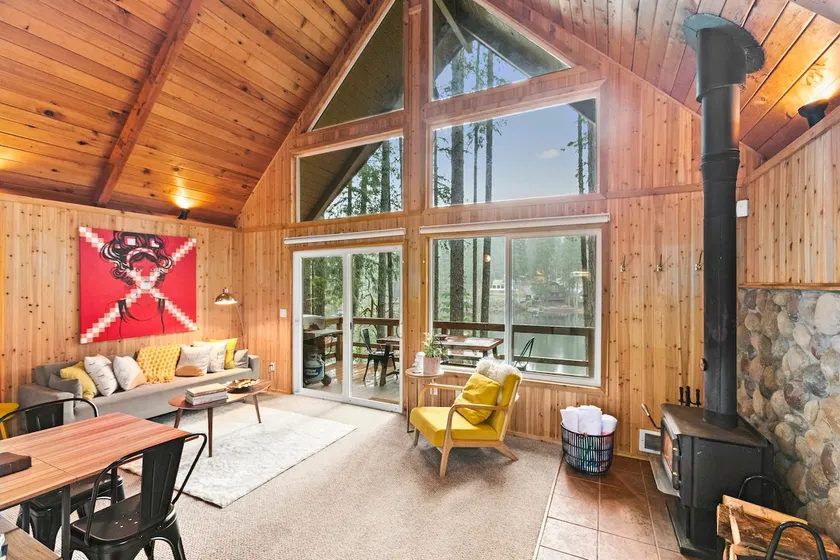 Lakefront A-Frame Cabin with King Beds, Boat, Hot Tub - Image 1