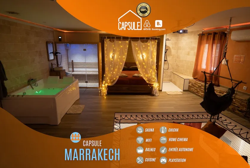 Capsule Marrakech-Hookah-Jacuzzi-Sauna-Billiards - Image 1