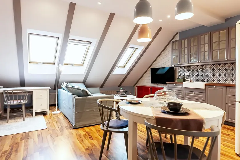 Attic Apartment on Waterfront / View of Vyšehrad - Image 1
