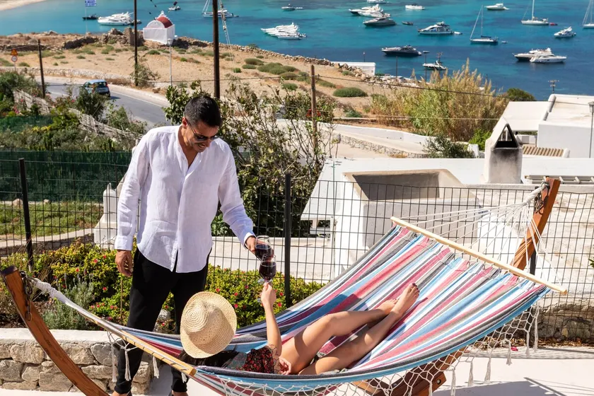 Yalos Mykonos 4 Bedroom Luxury house 5 minute from Ornos Beach w sea & Sunset view - Image 1