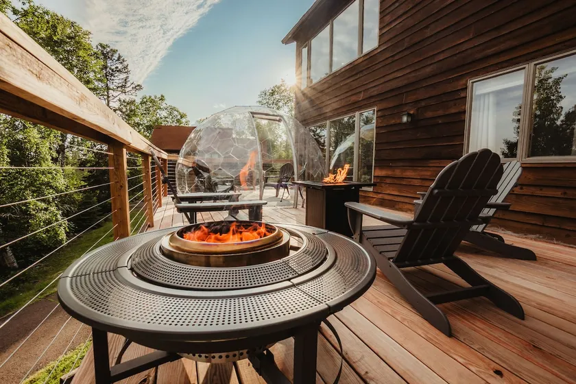Lake View Sauna Outdoor Pizza Oven Fireplace - Image 1